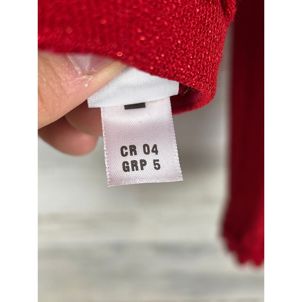 St. John Womens 10 Red Knit Wool Crochet Zip Front Designer Crochet Jacket NEW - Picture 9 of 9